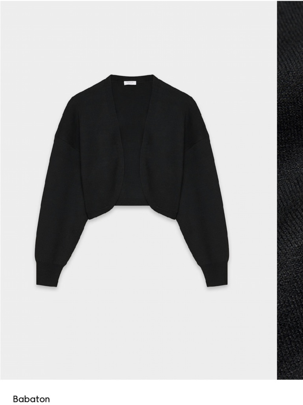 Babaton Black Decision Shrug- Cropped Open-Front Women’s knit Sweater